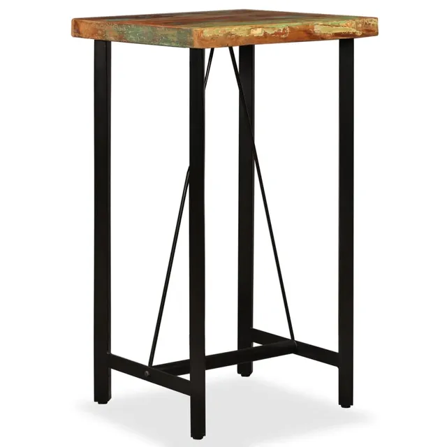 vidaXL Bartisch Altholz massiv 60x60x107 cm braun
