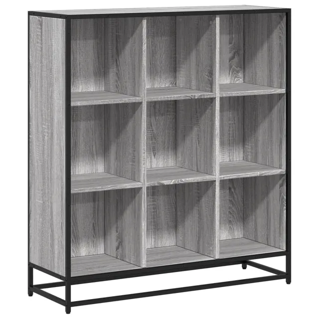 vidaXL Möbel Bücherregal 97,5cm Grau Sonoma Holz Metall