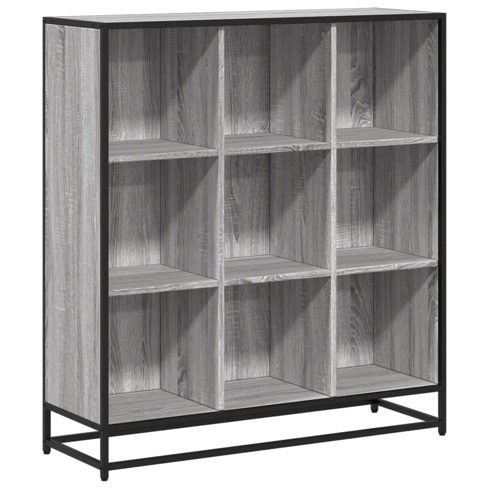 vidaXL Möbel Bücherregal 97,5cm Grau Sonoma Holz Metall