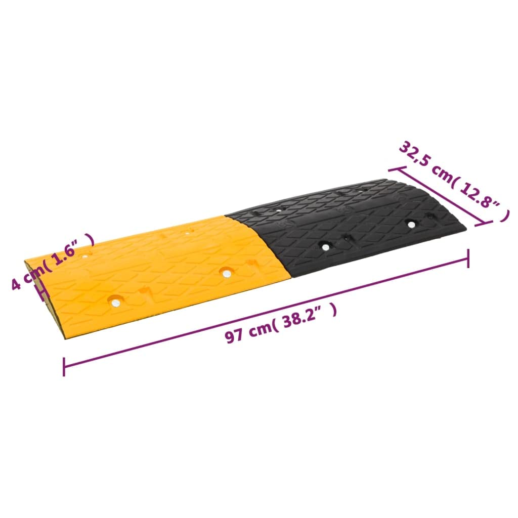 vidaXL Bodenschwelle 2 Stk. 97x32,5x4 cm Gummi Gelb-Schwarz