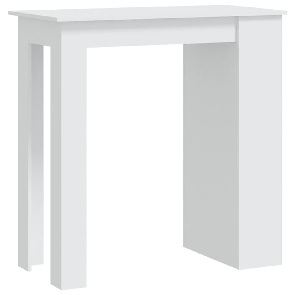 vidaXL Bartisch Weiß 102x50x103,5cm Stehtisch mit Regal