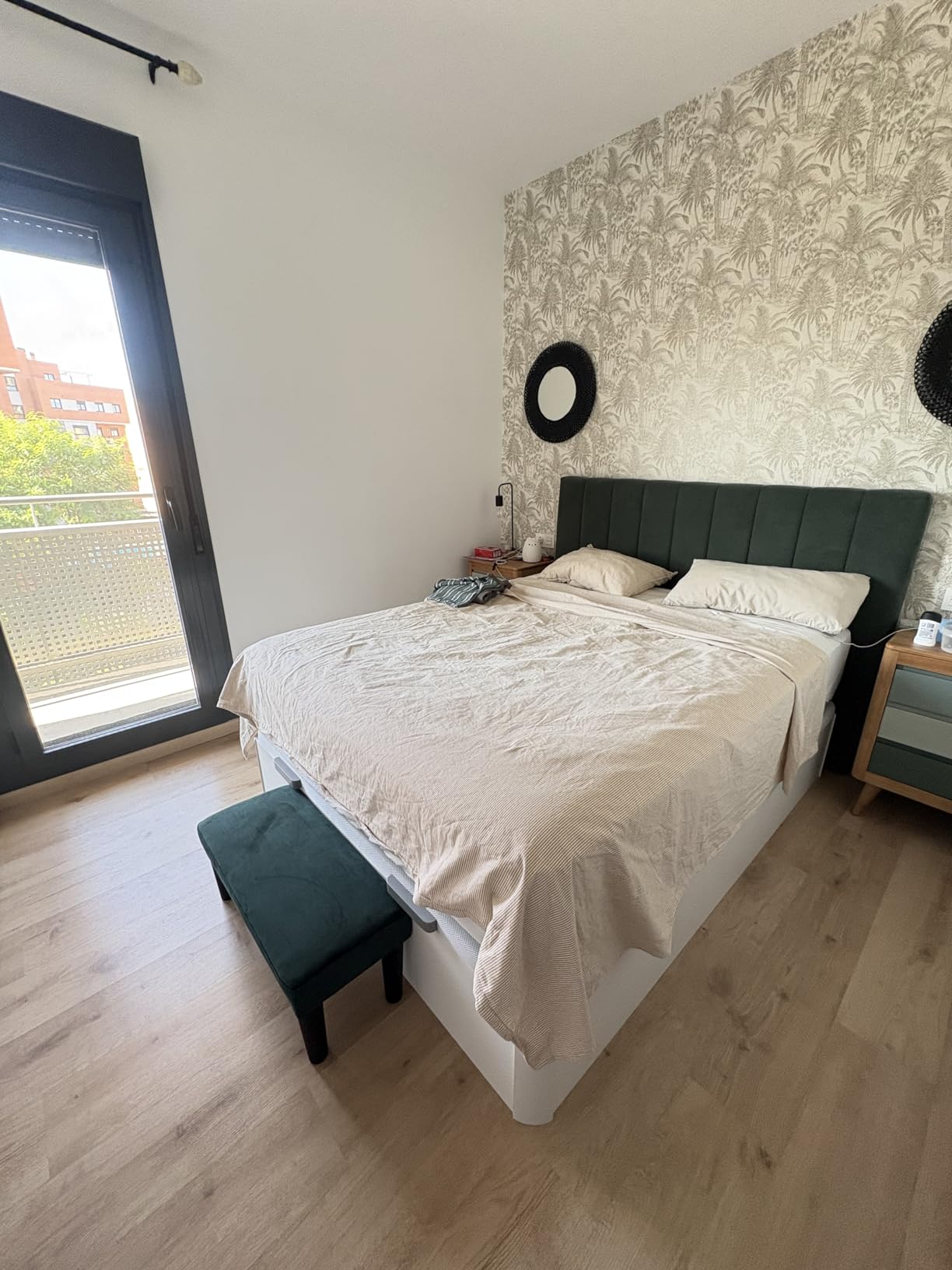 vidaXL Sitzbank Hellgrau Samt Polsterbank 100 cm mit Holzbeinen