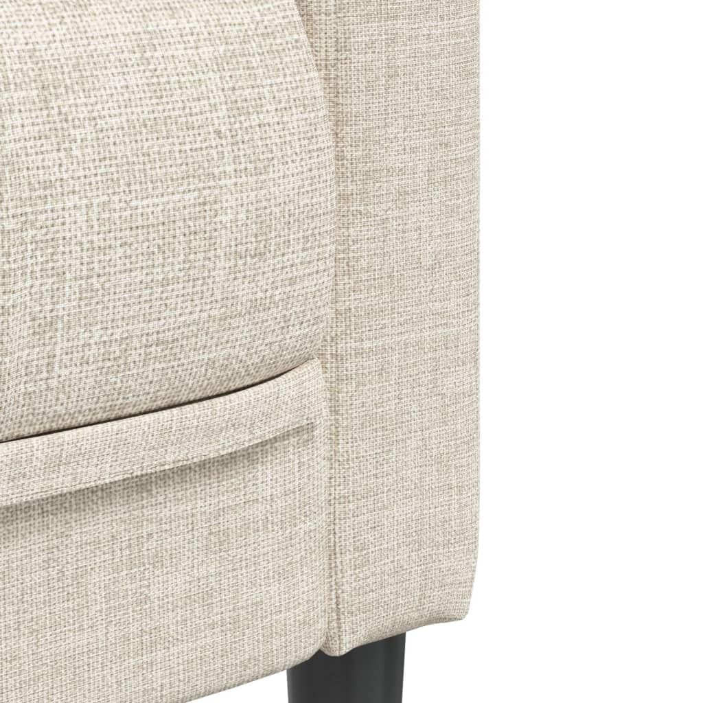 vidaXL Möbel 2-Sitzer-Sofa Creme Leinen Stoffsofa