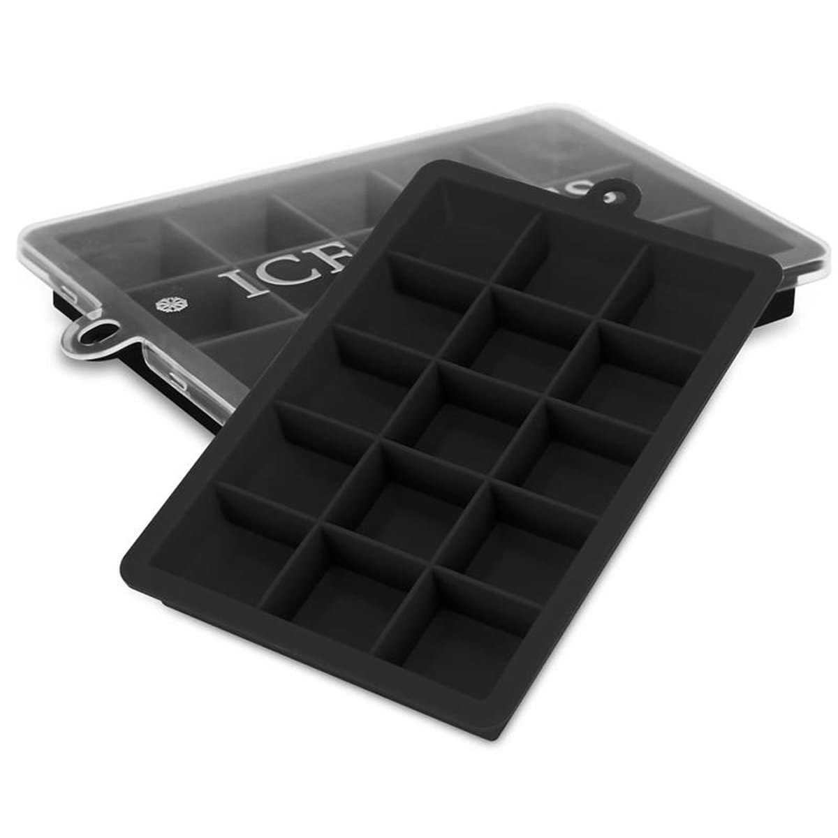 Intirilife Eiswürfelform Silikon Schwarz 2er Set 30 Fächer