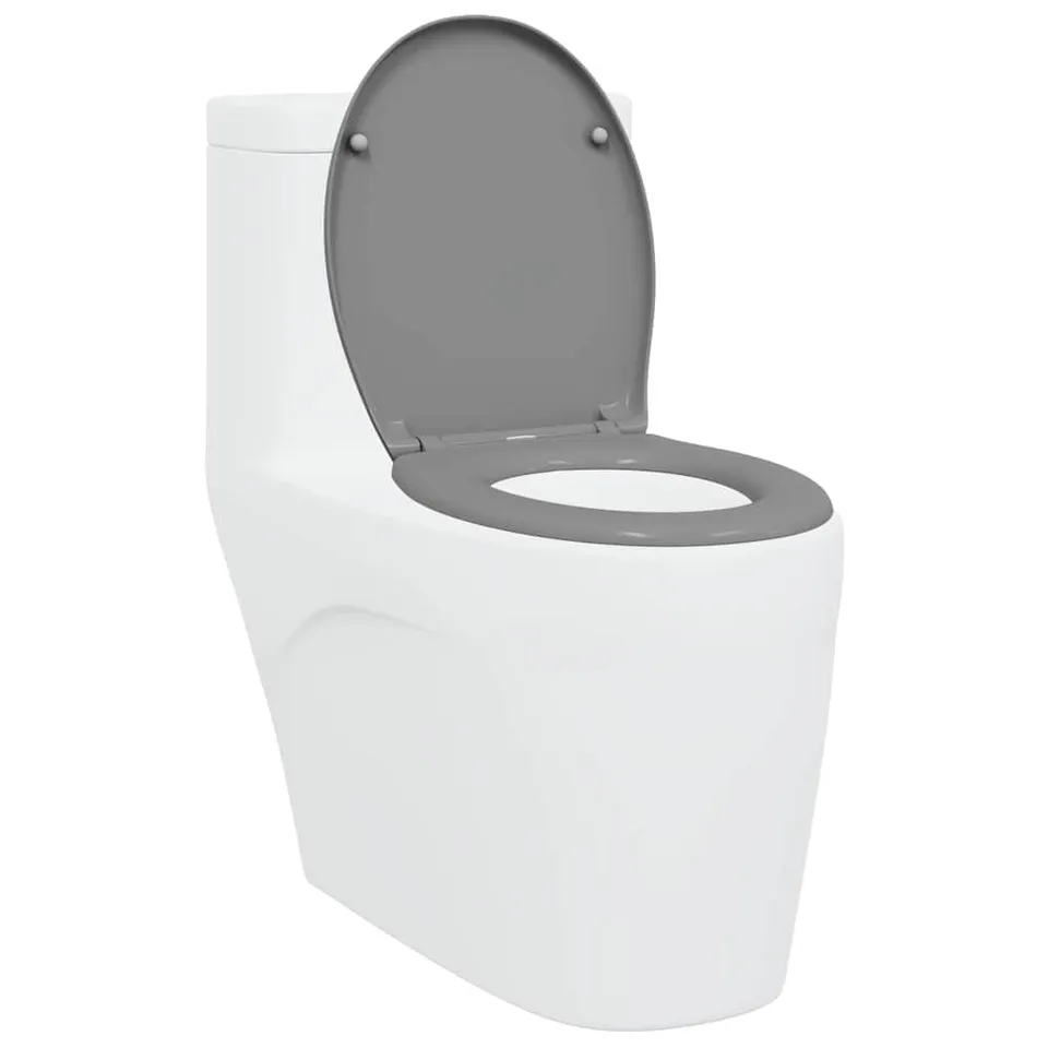 vidaXL Heimwerkerbedarf Toilettensitz Grau 47x37x4 cm Duroplast