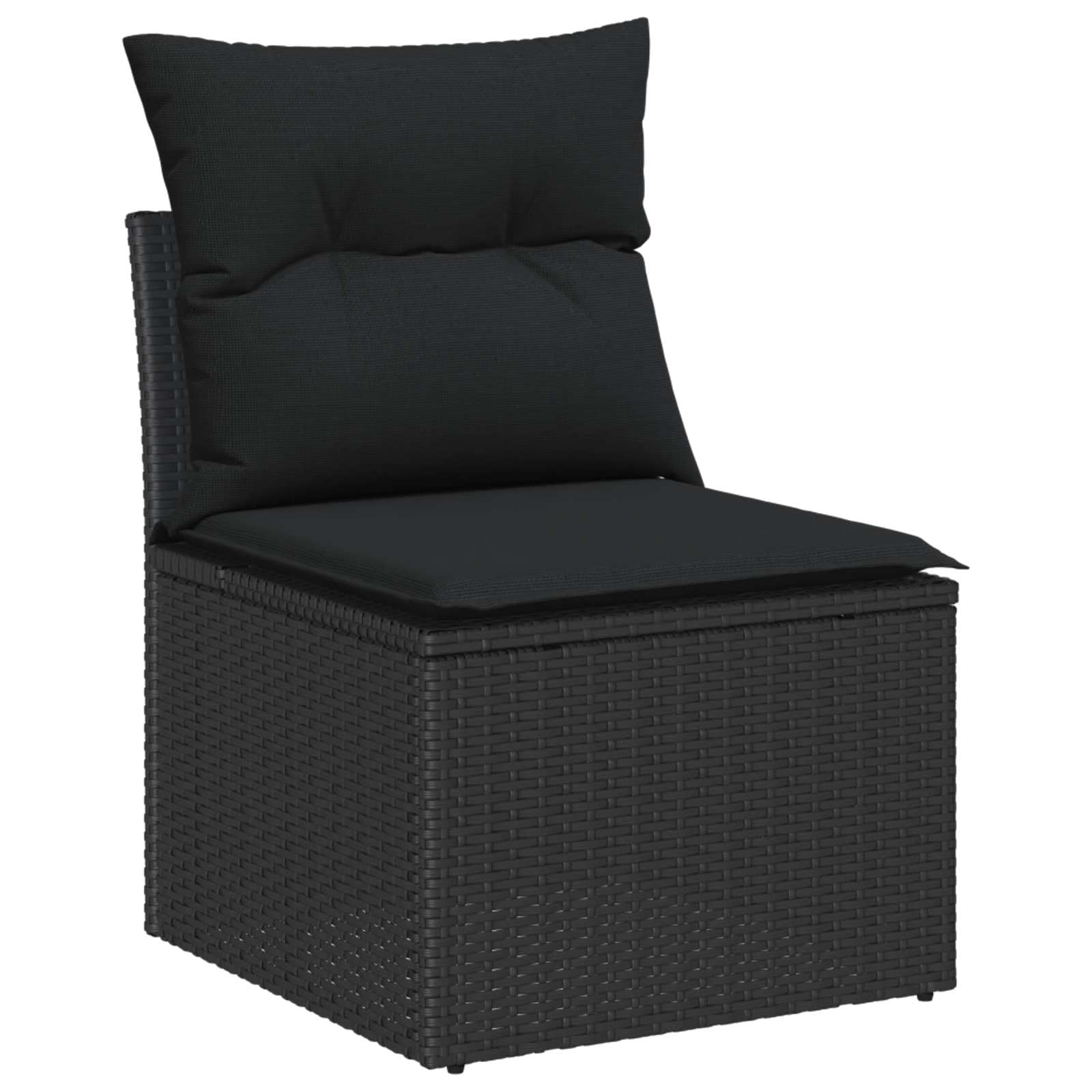 vidaXL Gartensofa-Set 10-tlg Schwarz Poly-Rattan 80 cm