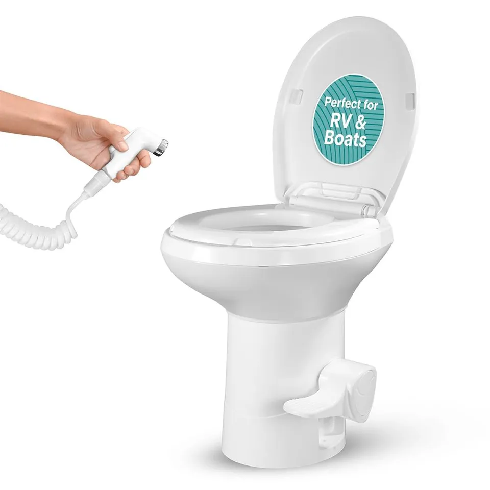 Serenelife Campingtoilette weiß HDPE kompakt Soft-Close