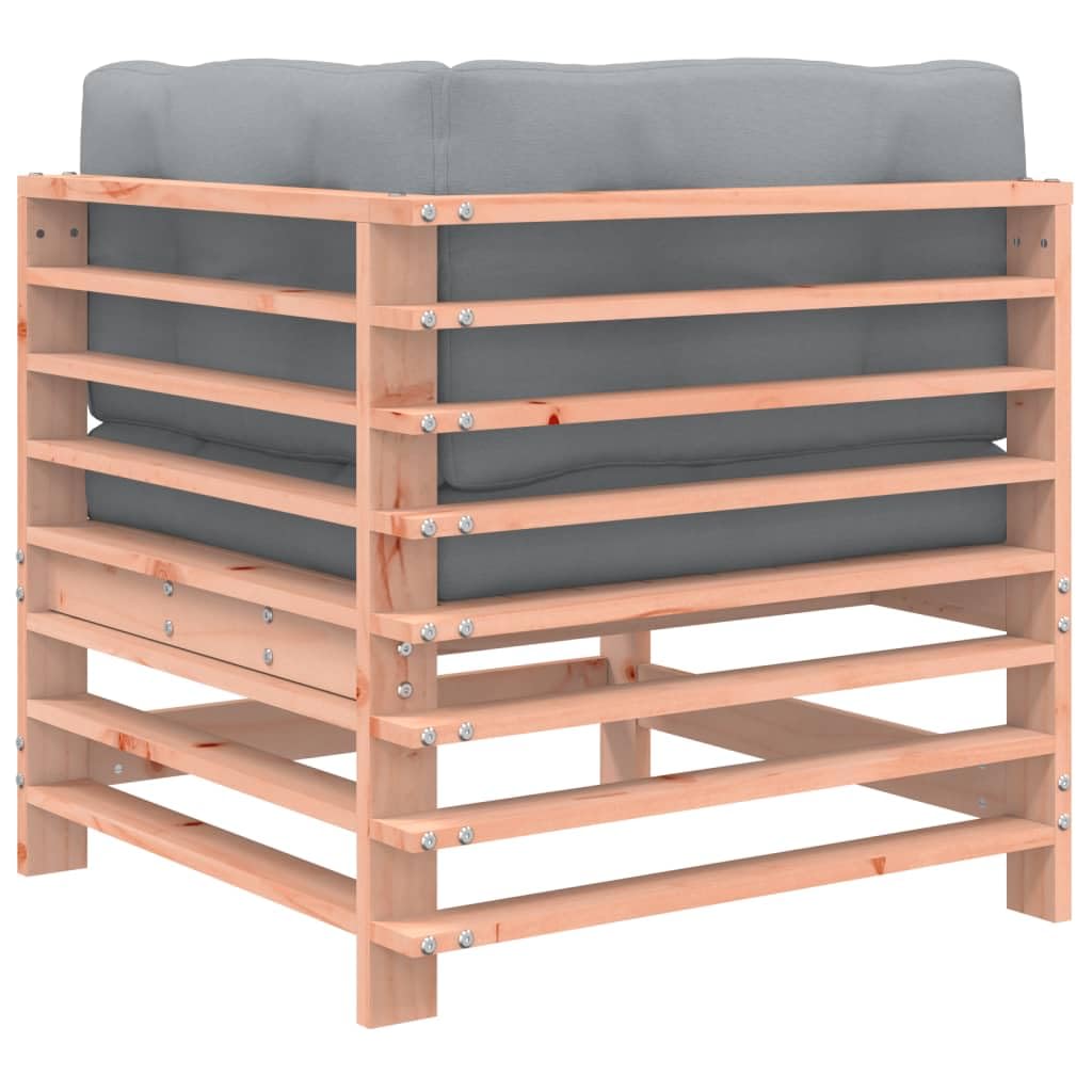 vidaXL Möbel Ecksofa Douglasie Gartensofa Natur mit Kissen