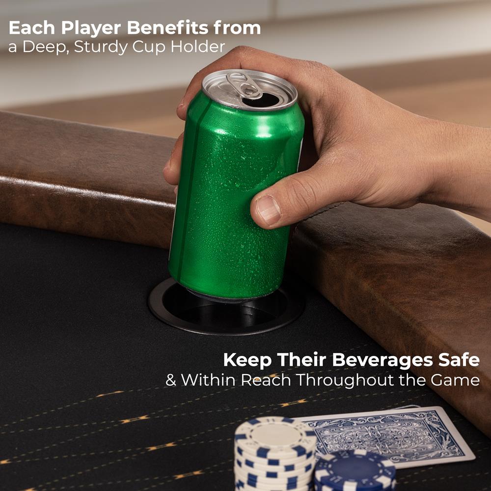 Serenelife Pokertisch Klappbar 8 Spieler Achteckig Schwarz