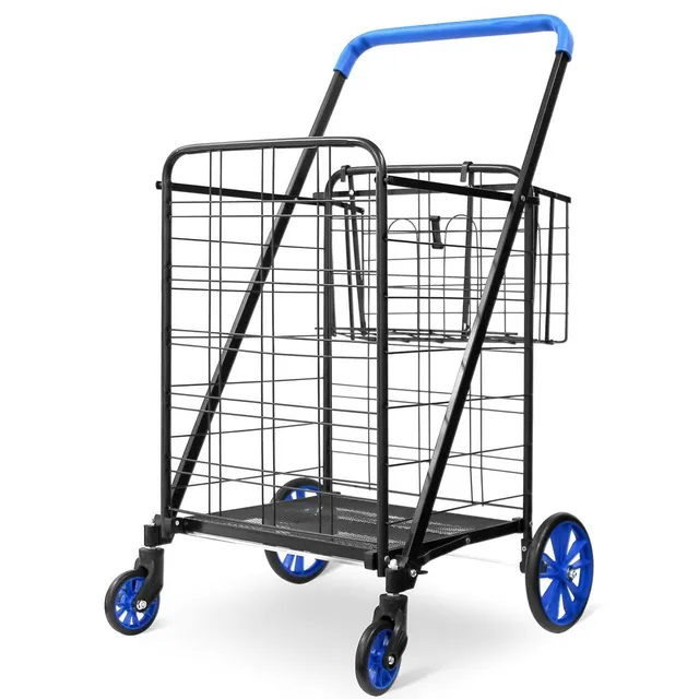 Serenelife Storage Einkaufswagen klappbar Stahl 50kg