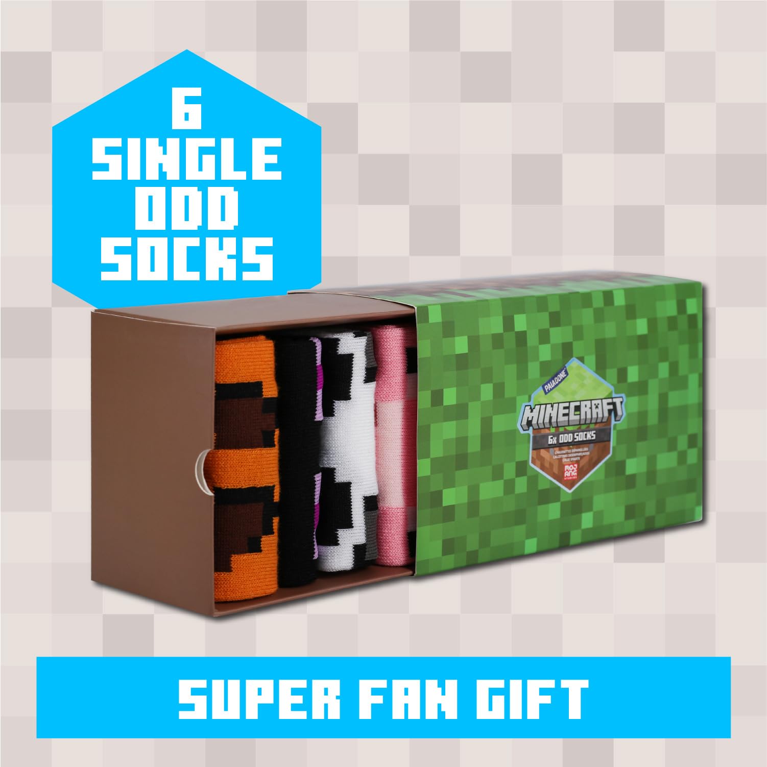 Paladone Homeware Minecraft Odd Socks 6er Set EU 36-41