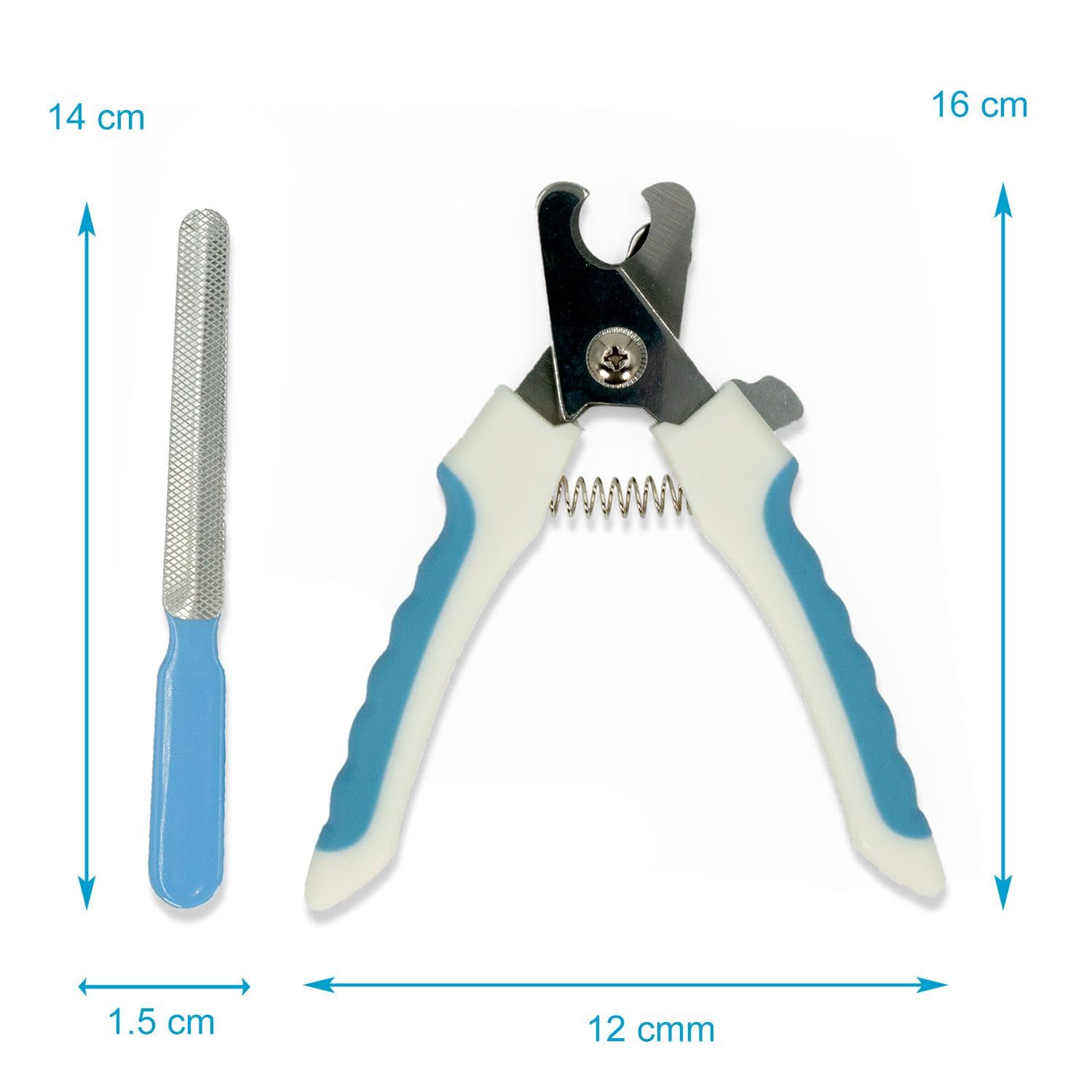 Intirilife Krallenschere Hund blau mit Nagelfeile Edelstahl