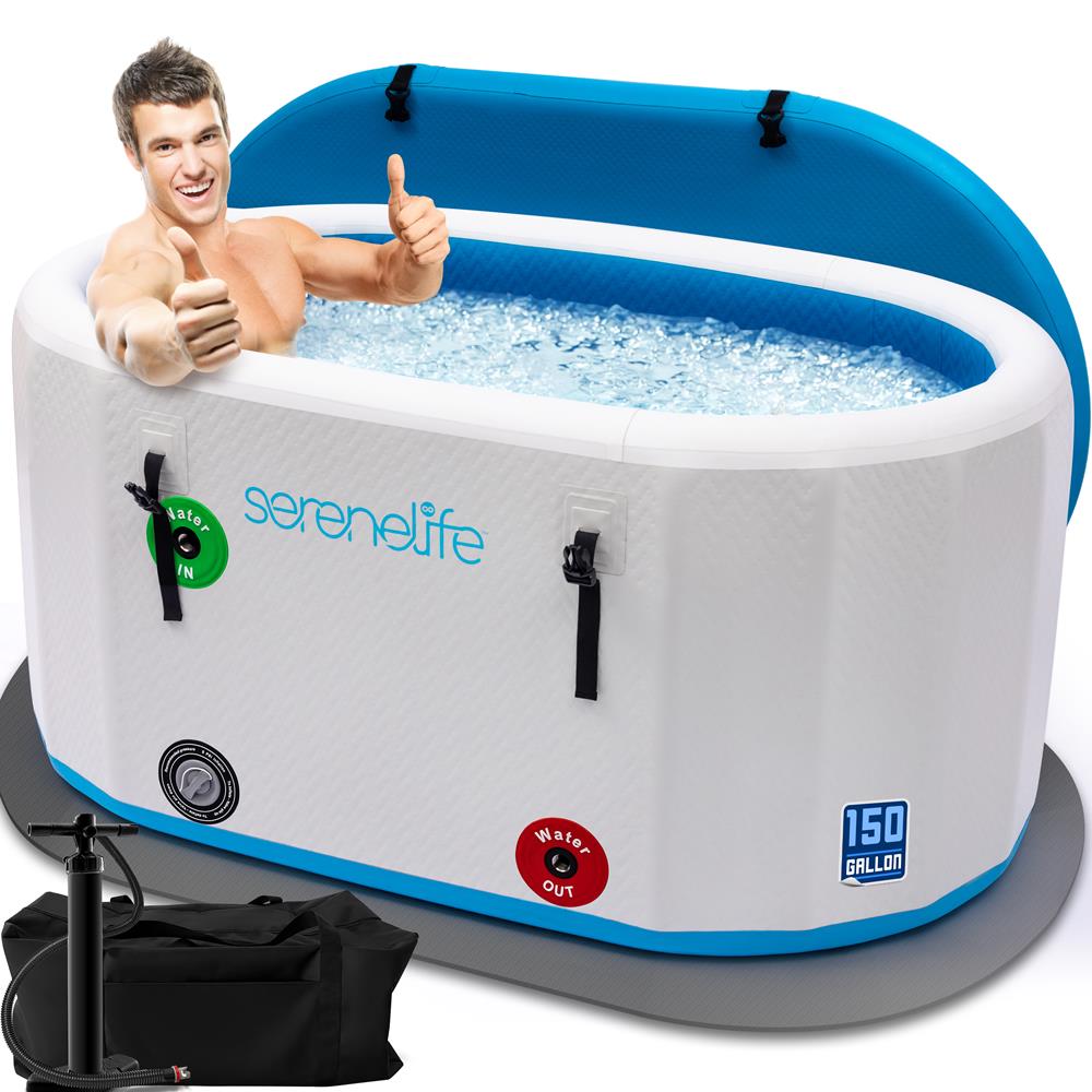 Serenelife Massage Eisbadewanne aufblasbar 150 Gallonen mit Deckel