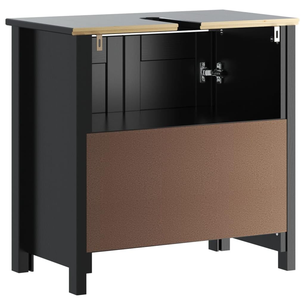 vidaXL Berg Waschbeckenunterschrank Schwarz 60x34x59 Holz