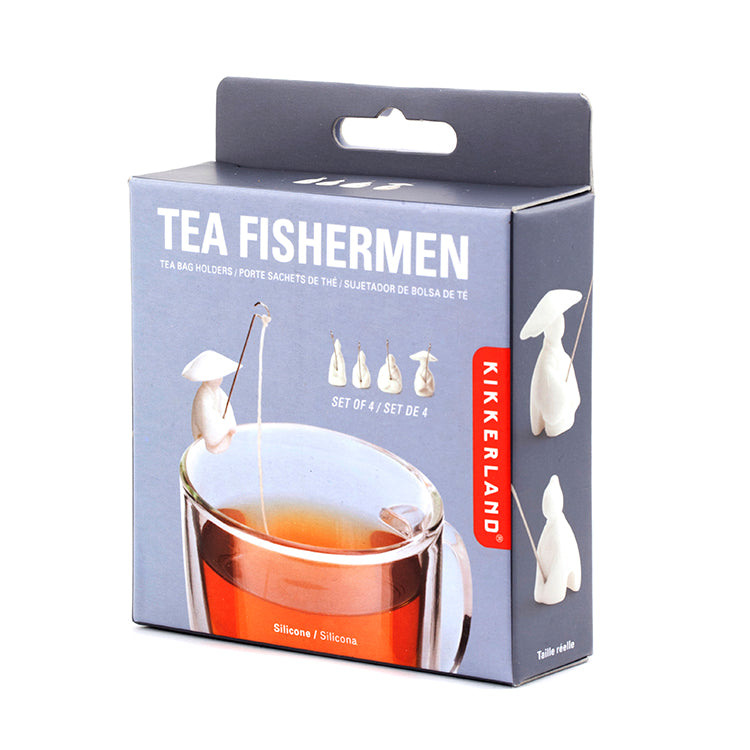 Kikkerland Kitchen Fishermen Teebeutelhalter 4er Set Angler