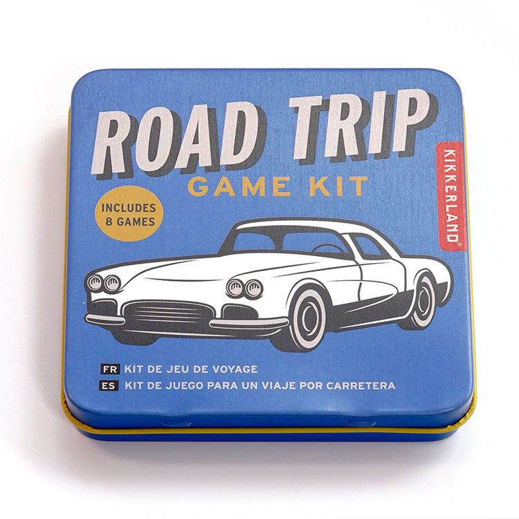 Kikkerland On-The-Go Road Trip Kit Reisespiele Dose 8 Karten