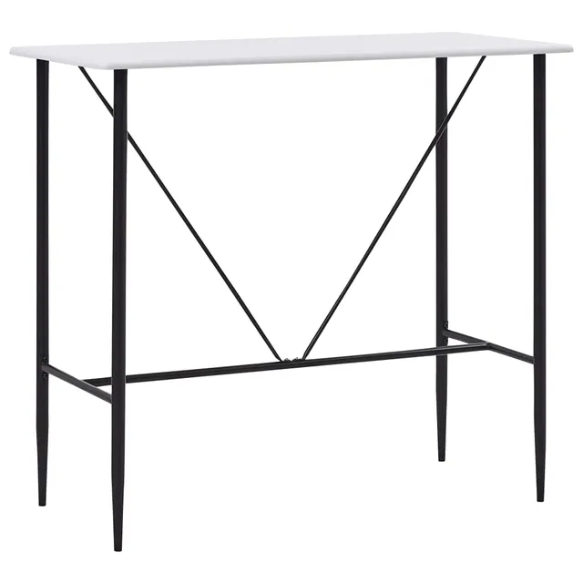 vidaXL Heim & Garten Bartisch 120x60x110cm Weiß MDF Stahl