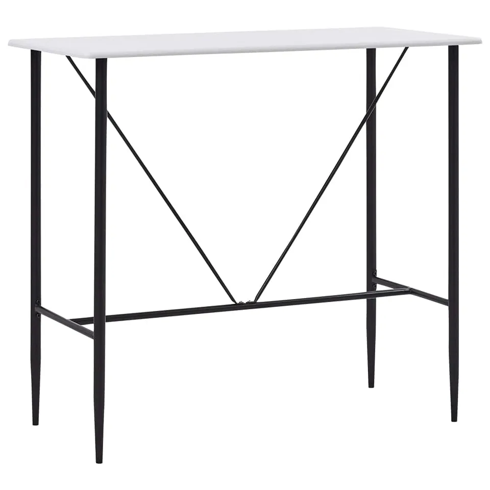 vidaXL Heim & Garten Bartisch 120x60x110cm Weiß MDF Stahl