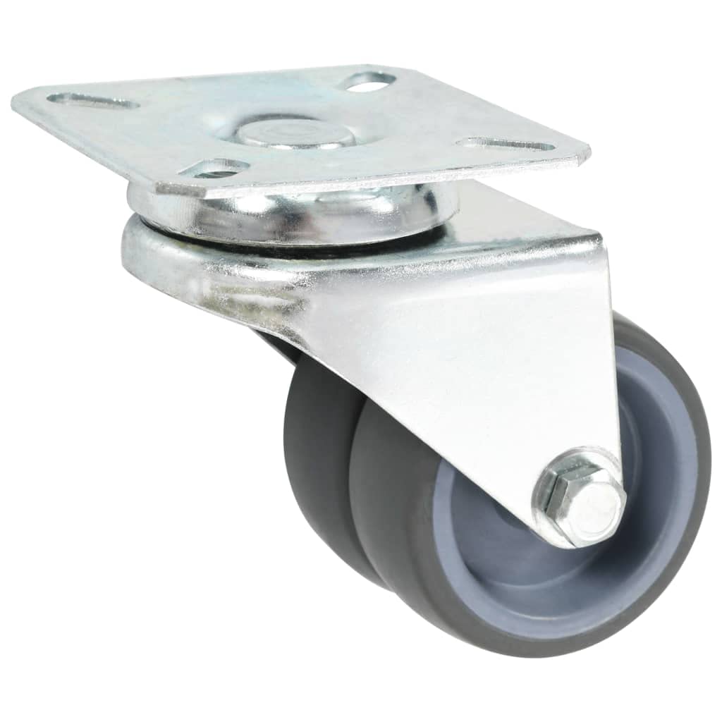 vidaXL Lenkrollen Zwillingsrad 50 mm Rollen 4 Stk. mit Bremse