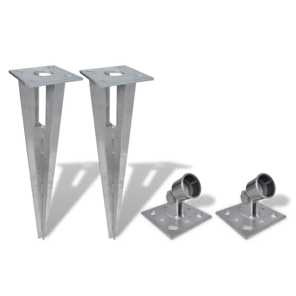 vidaXL Heim & Garten Einschlaghülse 2er Set verzinkt 50 cm