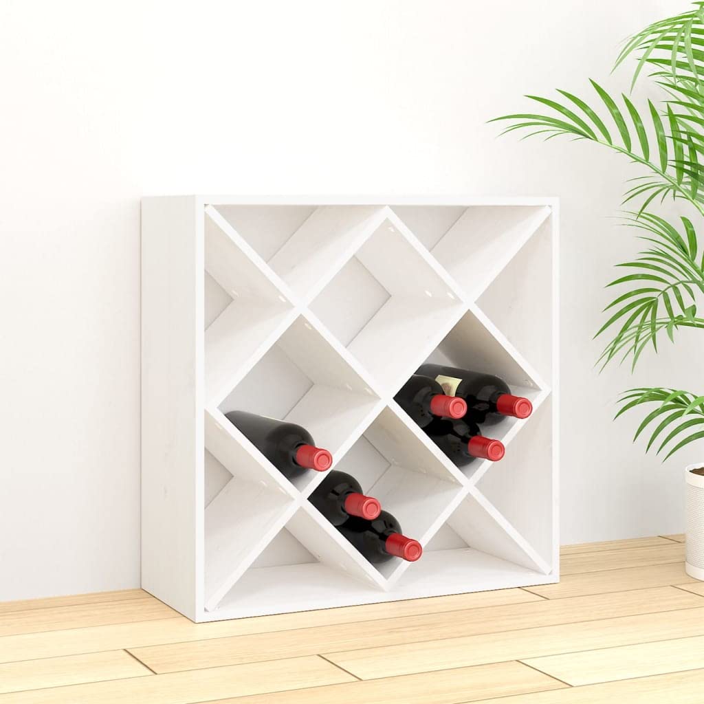 vidaXL Möbel Weinregal Weiß Kiefer 62 cm Kasten-Design