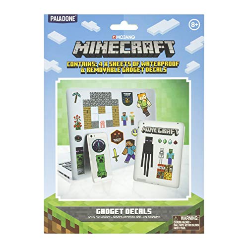 Paladone Minecraft Gadget-Abziehbilder Sticker-Set 4 Blätter wasserfest