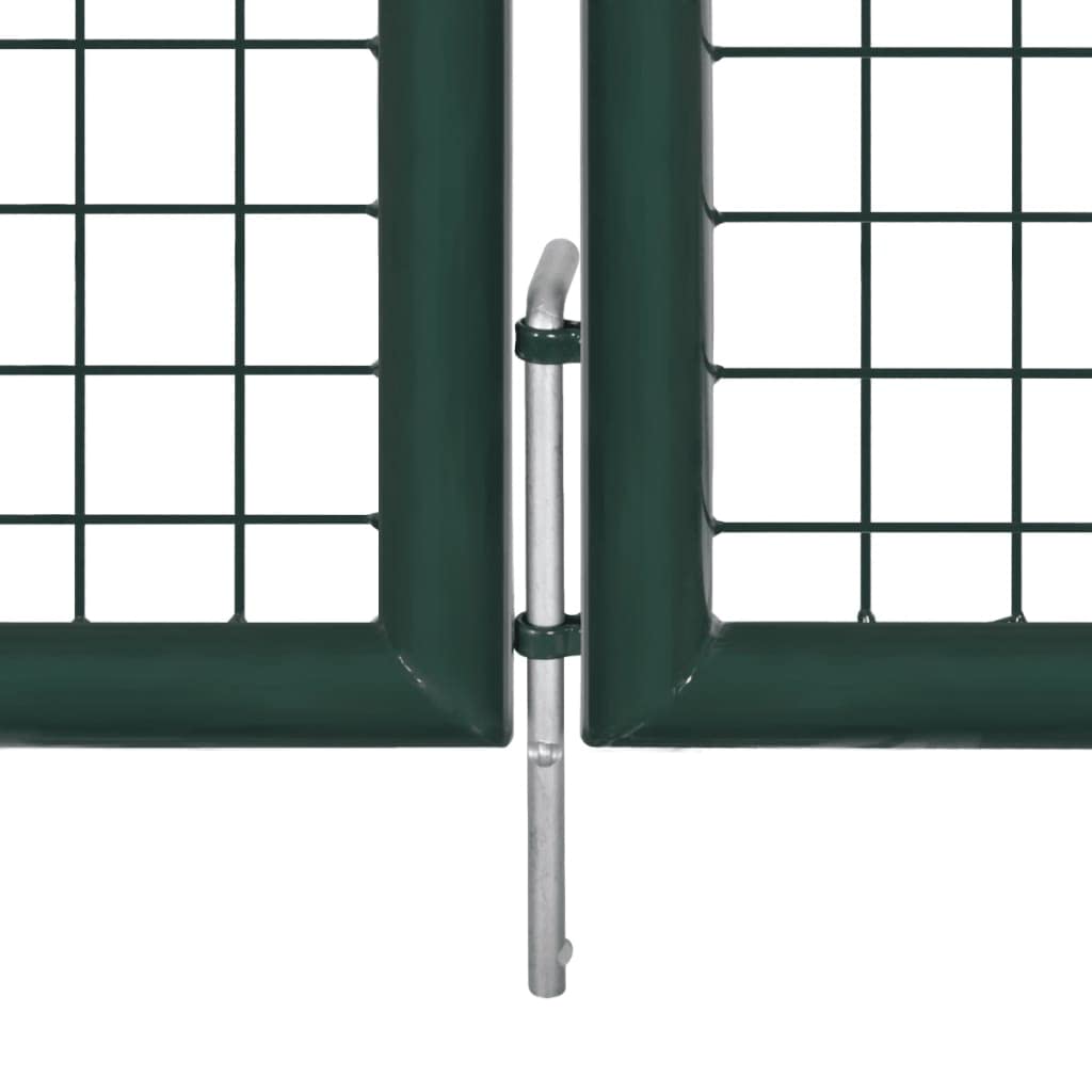 vidaXL Heim & Garten Doppeltor Stahl Schwarz 306x200cm Schloss