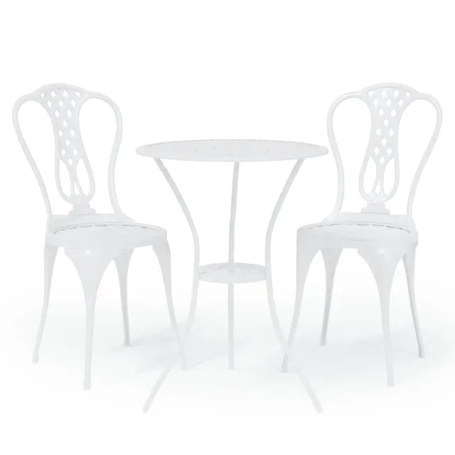 vidaXL Bistroset 3-TLG. Aluminiumguss Weiß Balkonset