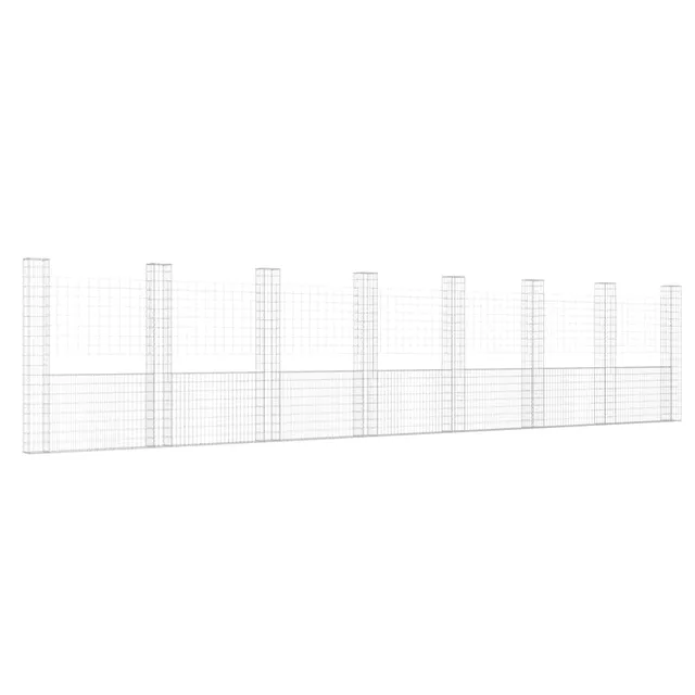 vidaXL Gabionenkorb U-Form 860x20x200 cm Eisen Steinkorb