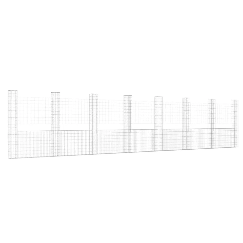 vidaXL Gabionenkorb U-Form 860x20x200 cm Eisen Steinkorb