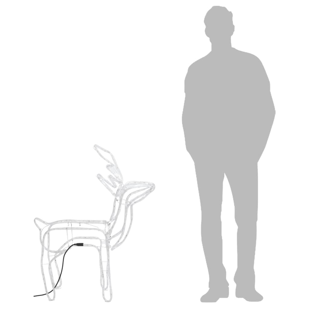 vidaXL Heim & Garten Rentier Silhouetten Leuchtfigur warmweiß 76x42x87 2Stk