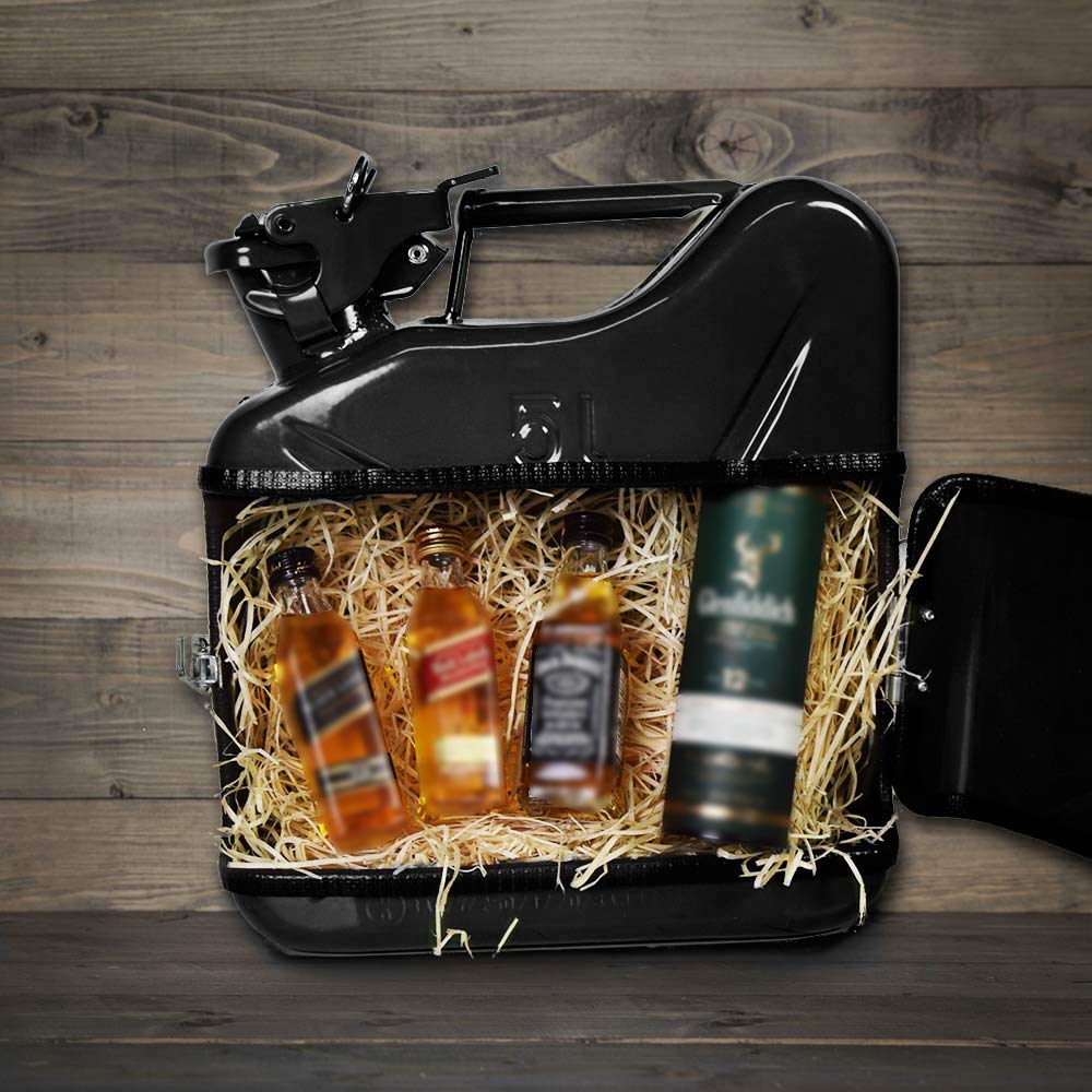 Mikamax Jerrycan Whiskey Bar 5L Minibar Schwarz Metall