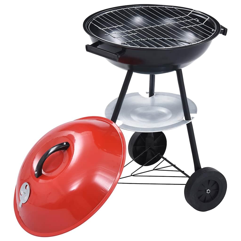 vidaXL Heim & Garten Kugelgrill Holzkohle 44cm mit Rädern