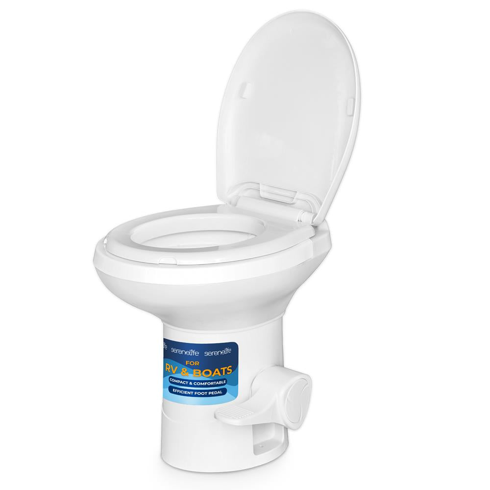 Serenelife Camping Outdoor Toilette Weiß HDPE Fußpedal Leise
