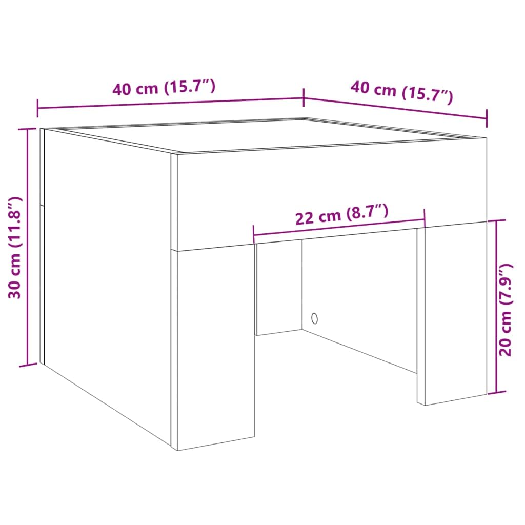 vidaXL Möbel Nachttisch Infinity-LED Sonoma-Eiche 40x40x30 cm