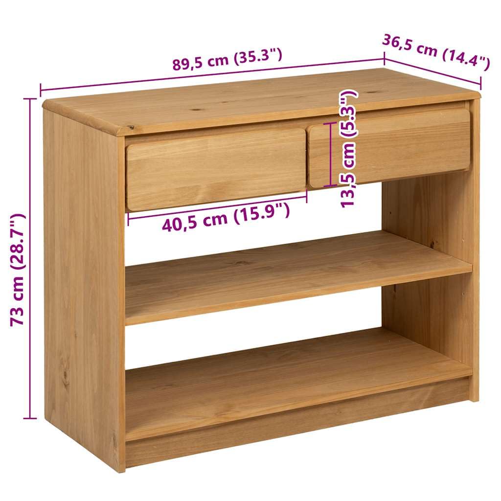 vidaXL Konsolentisch SAUDA Eiche-Optik 89,5 cm Kiefer