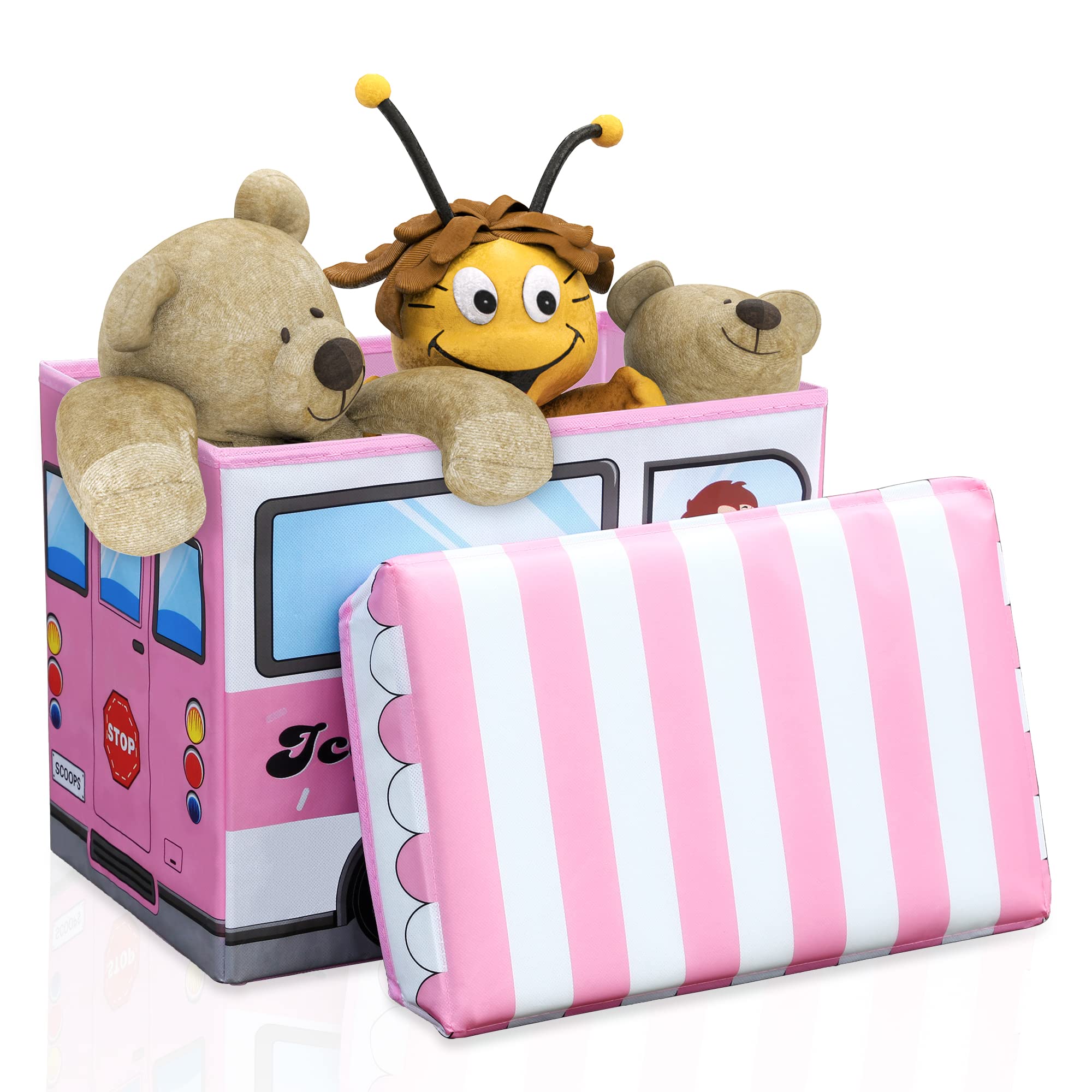 Intirilife Sitzhocker Sitzbank Eiswagen 55x31x26cm Kunstleder