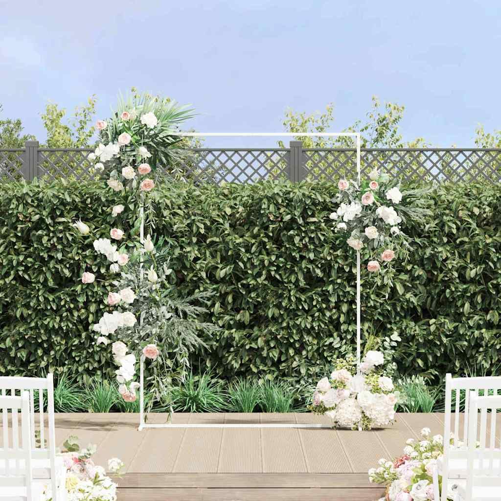 vidaXL Heim & Garten Hochzeitsbogen Weiß Stahl 150x200 cm
