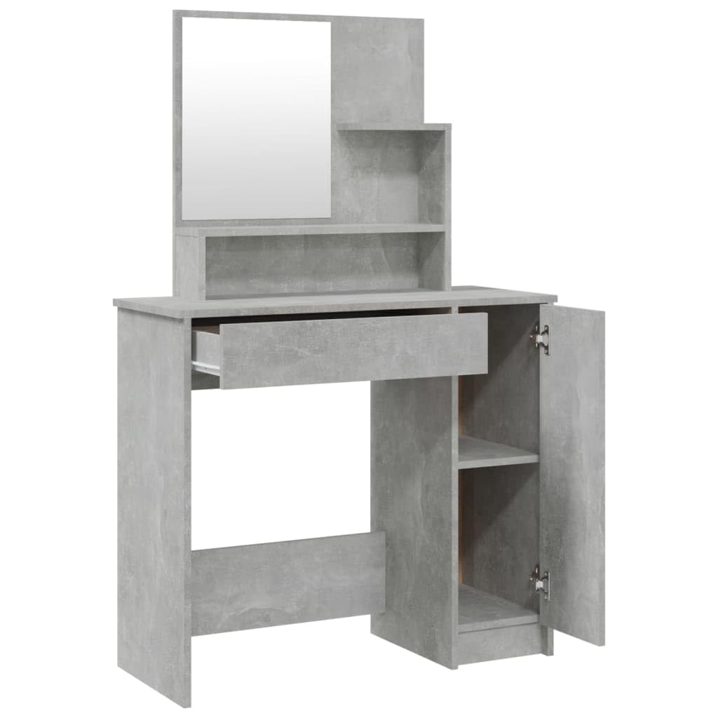 vidaXL Schminktisch-Set Betongrau 86,5 cm Schminktisch