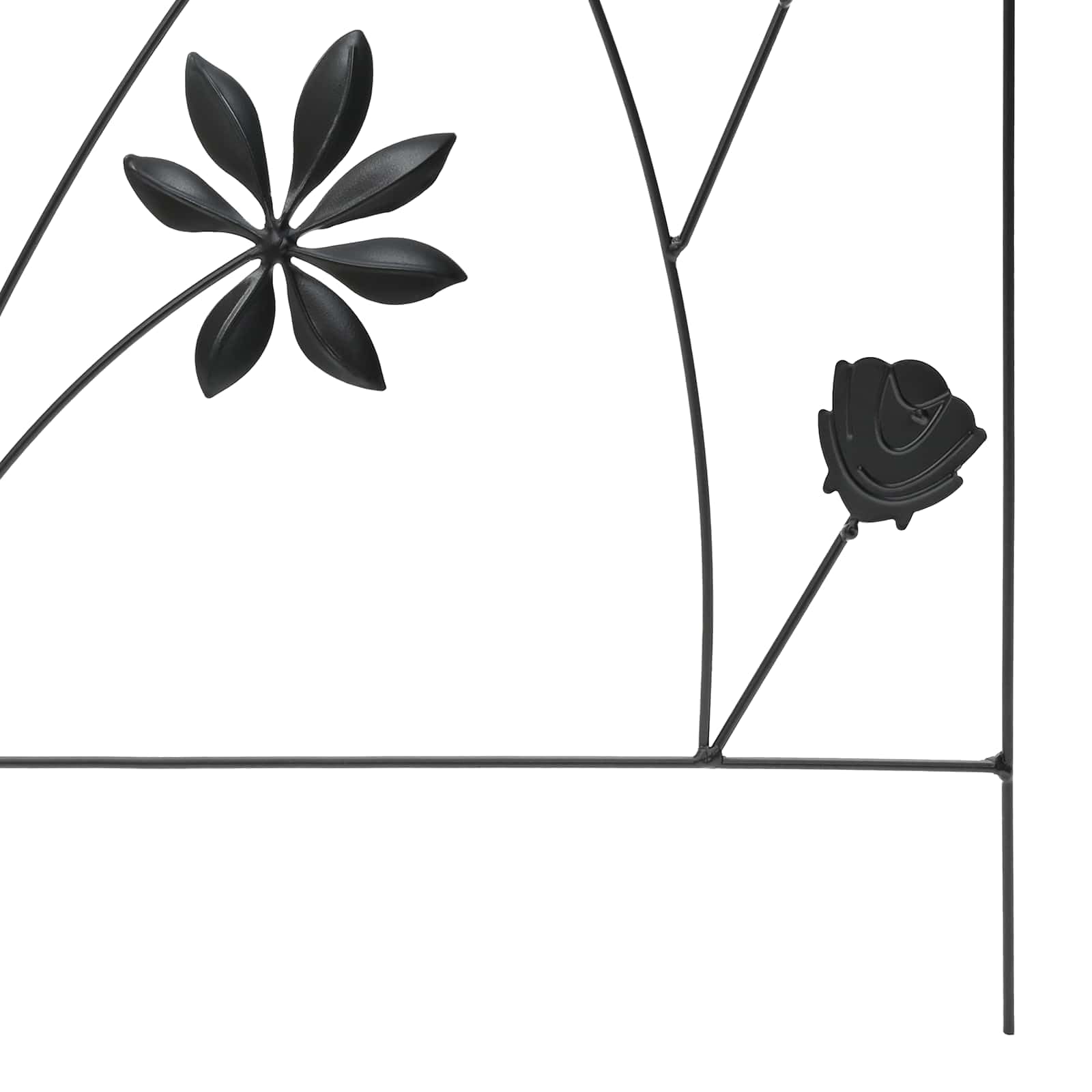 vidaXL Heim & Garten Gartenzaun Schwarz 3er Set Stahl 112 cm