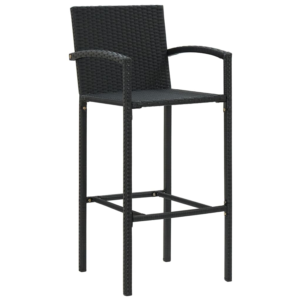 vidaXL Gartenbar-Set 5-TLG. Schwarz Akazie Poly Rattan Barset