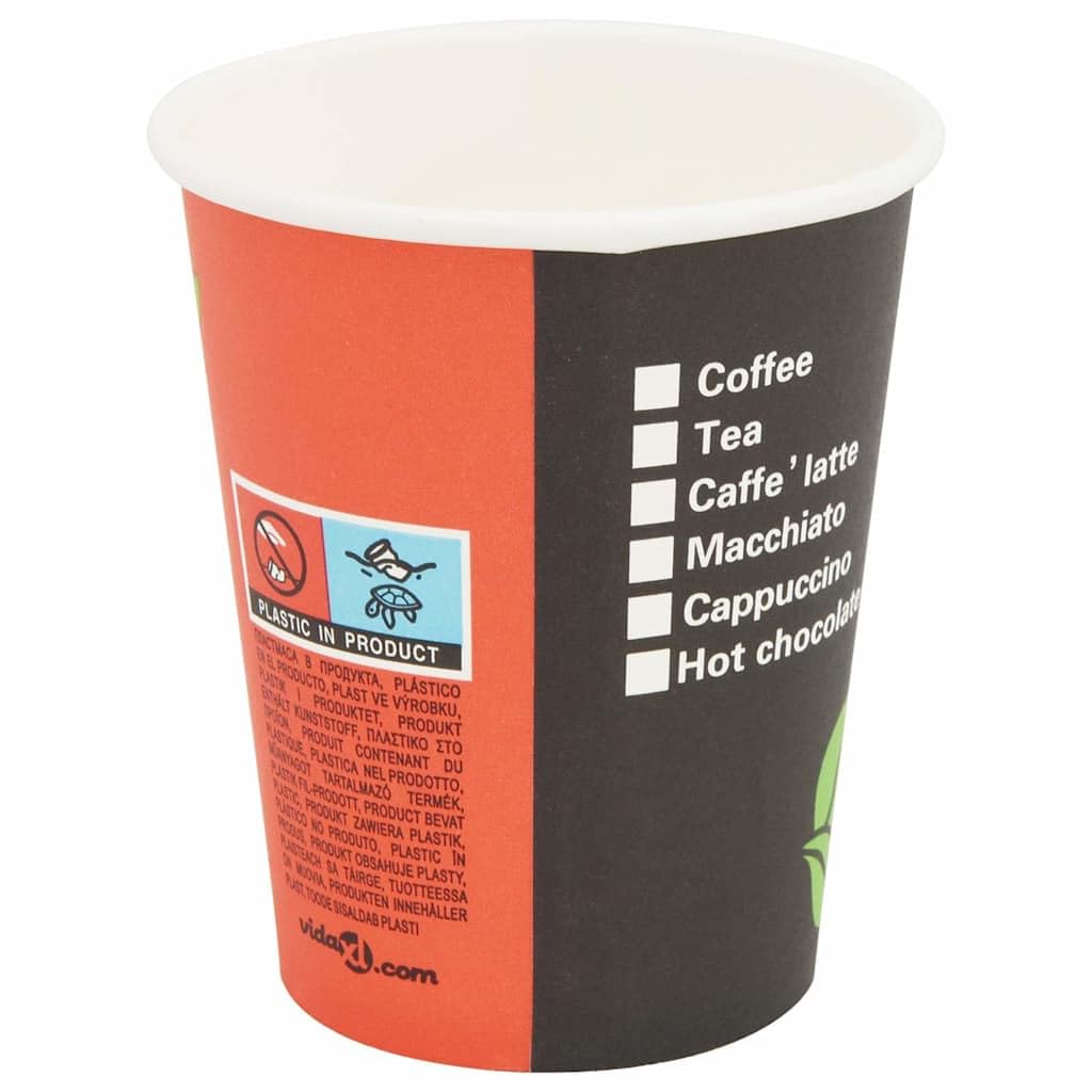 vidaXL Heim 1000 Einweg-Kaffeebecher Pappe 240ml To-Go