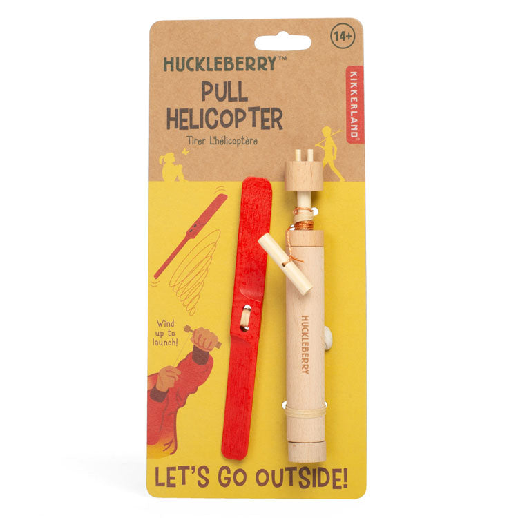 KIKKERLAND Huckleberry Pull Helicopter Spielzeug mit Starter