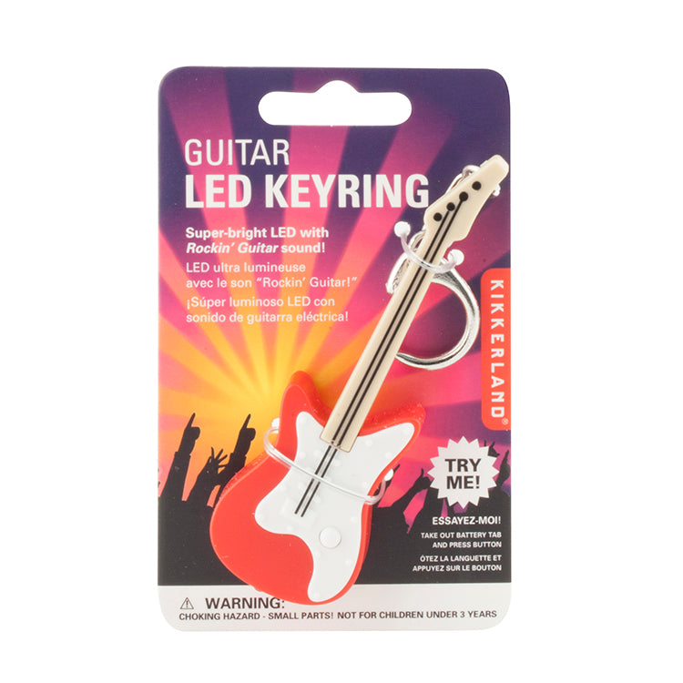 Kikkerland Guitar LED & Sound Keychain Gitarre sortiert