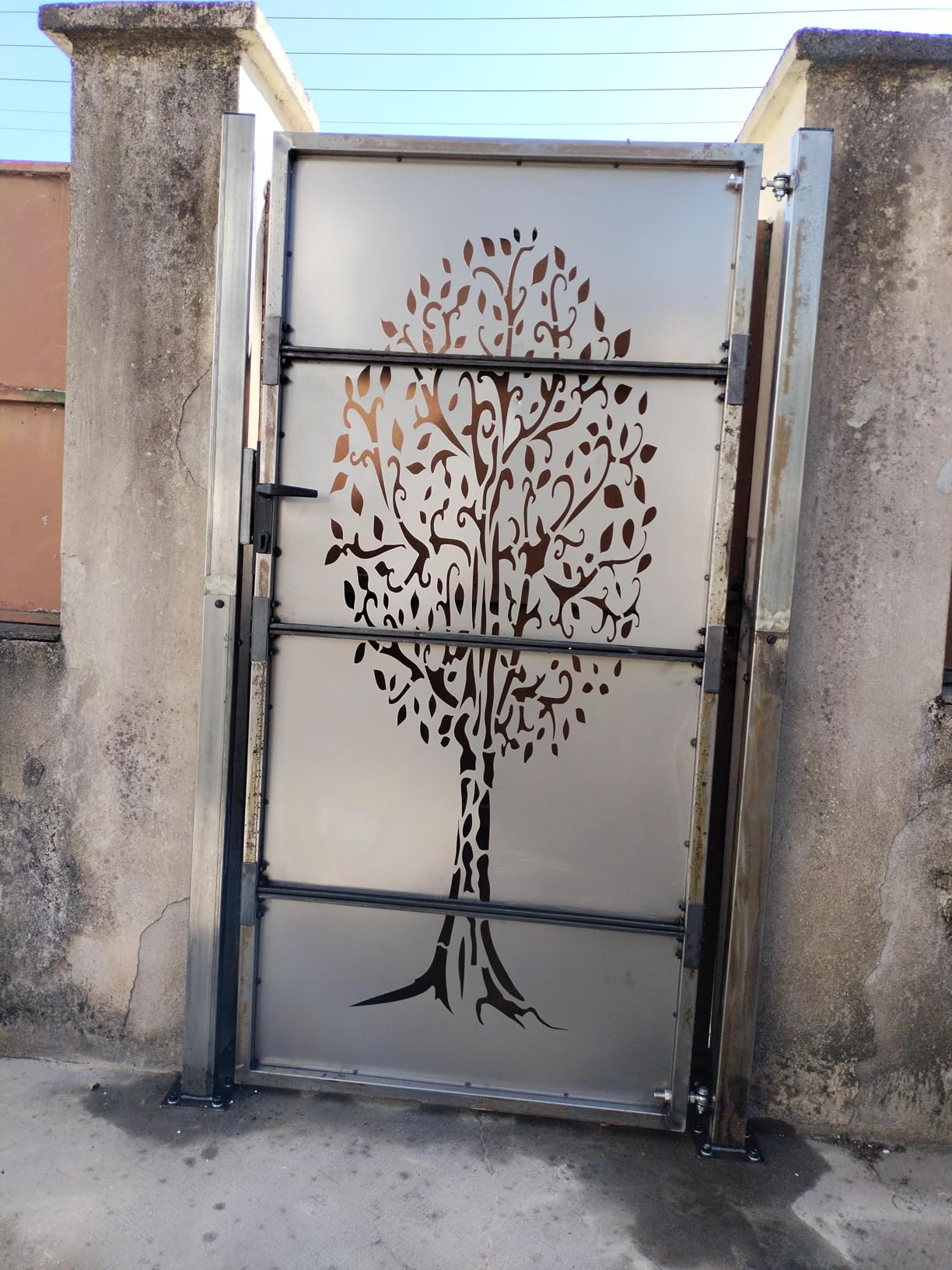 vidaXL Heim & Garten Gartentor Cortenstahl Baum 100x75 cm