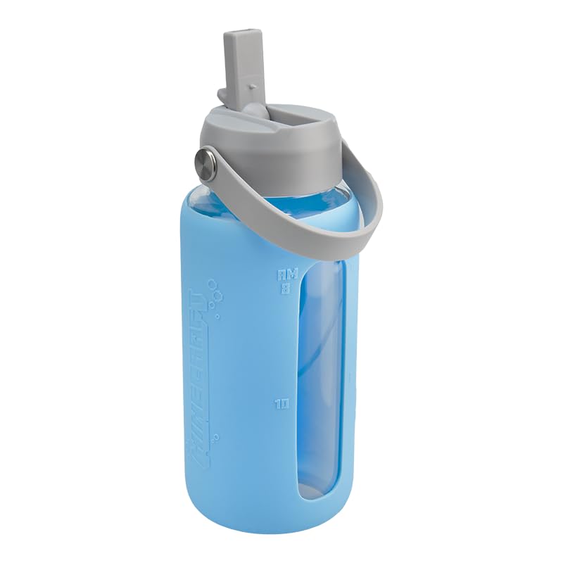 Paladone Minecraft Glas Trinkflasche 800ml Axolotl Silikon