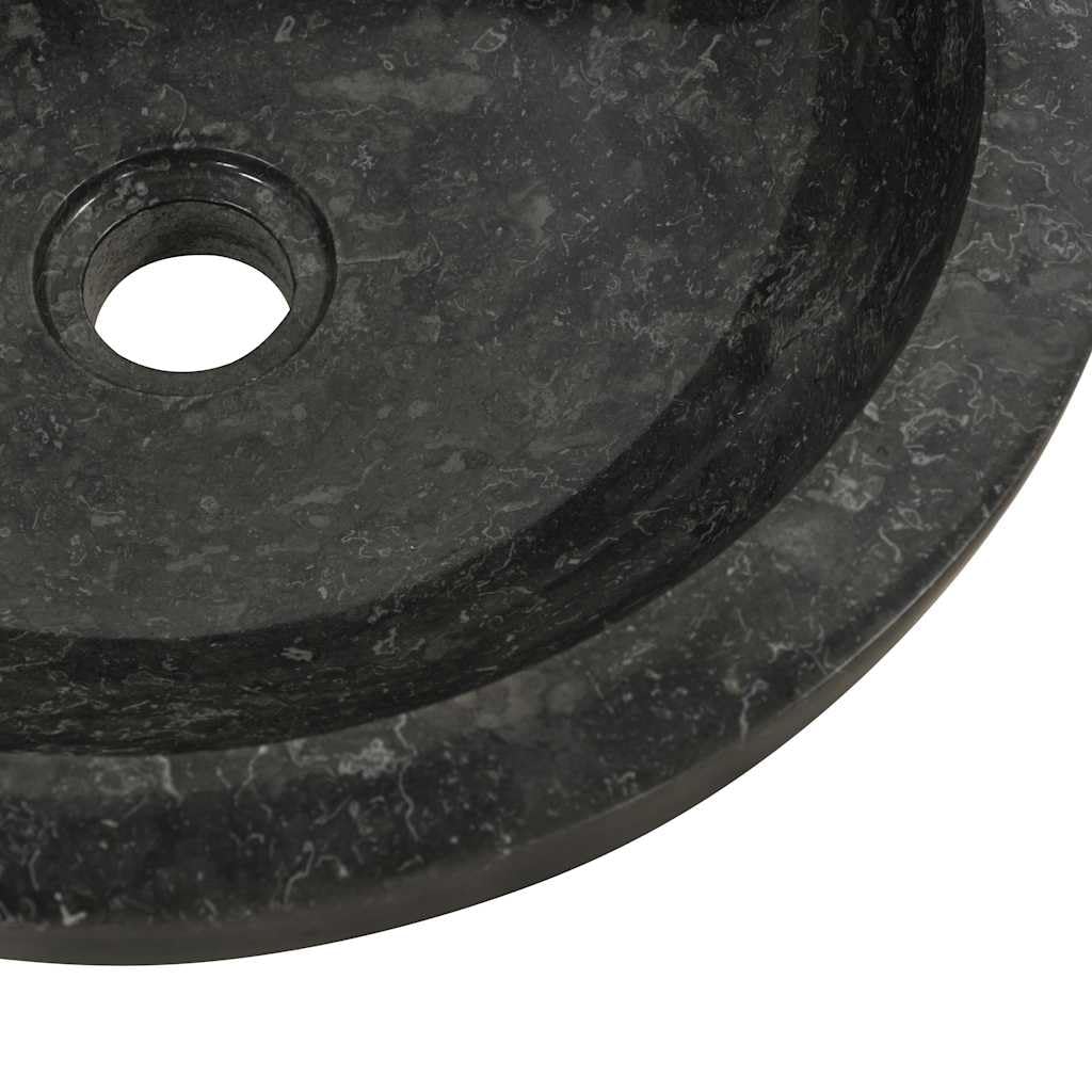 vidaXL Heimwerker Waschbecken Marmor Schwarz 40x12 cm