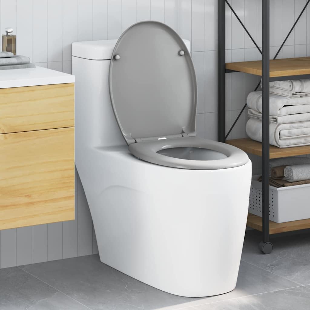 vidaXL Heimwerkerbedarf Toilettensitz Grau 47x37x4 cm Duroplast