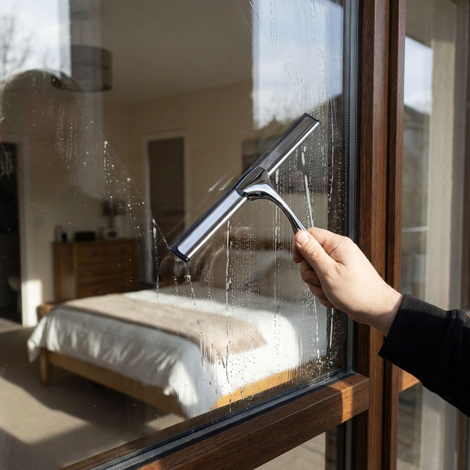 Intirilife Fensterabzieher Silber Edelstahl 25 cm