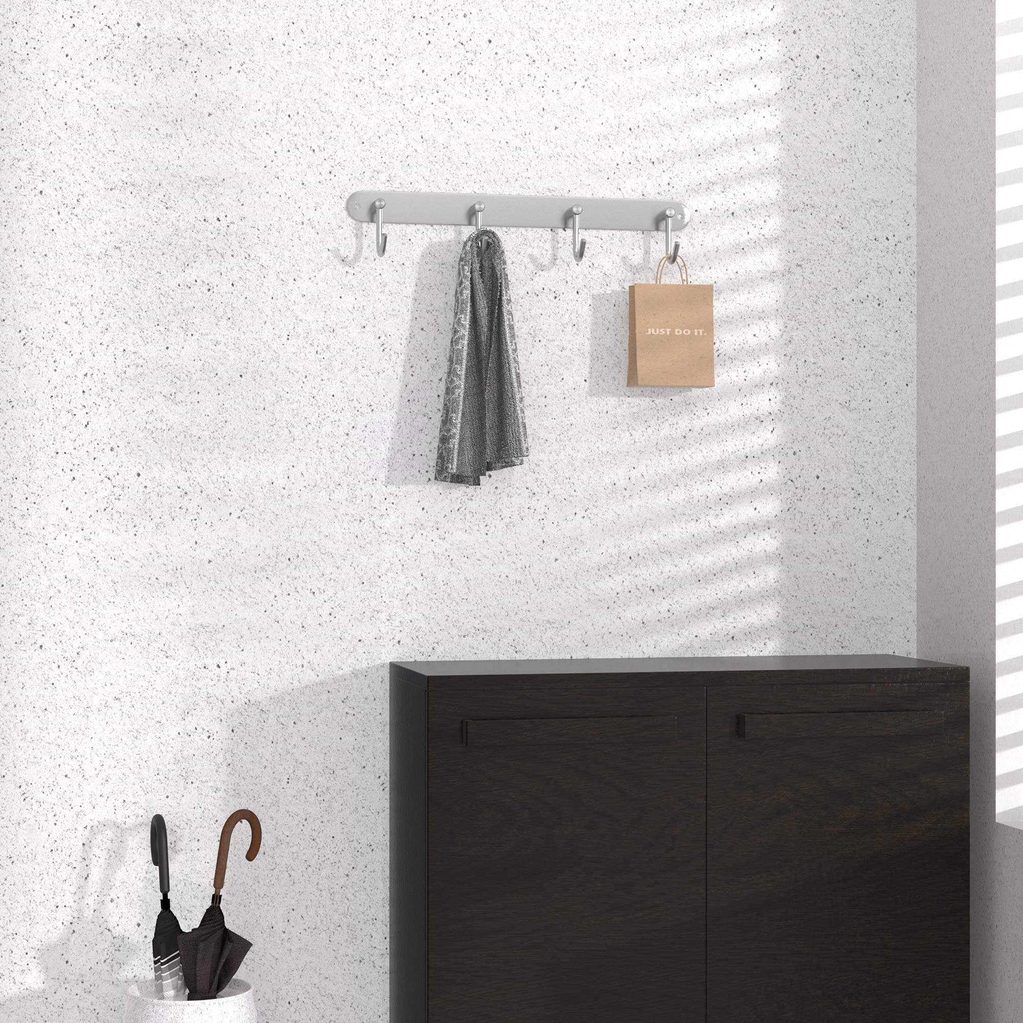 Intirilife Garderobenleiste Modell C 4 Haken Edelstahl 30 cm